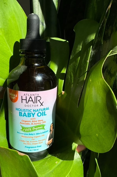 4oz Holistic, Natural Baby Oil with Organic Aloe Vera Avocado, and Jojoba Oils 100% Organic